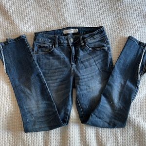 Hidden High Waisted Zippered Ankle Jeans